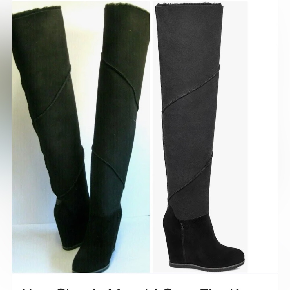 UGG MONDRI OVER THE KNEE BOOT IN SOFT SHEEPSKIN 4 INCH WEDGE